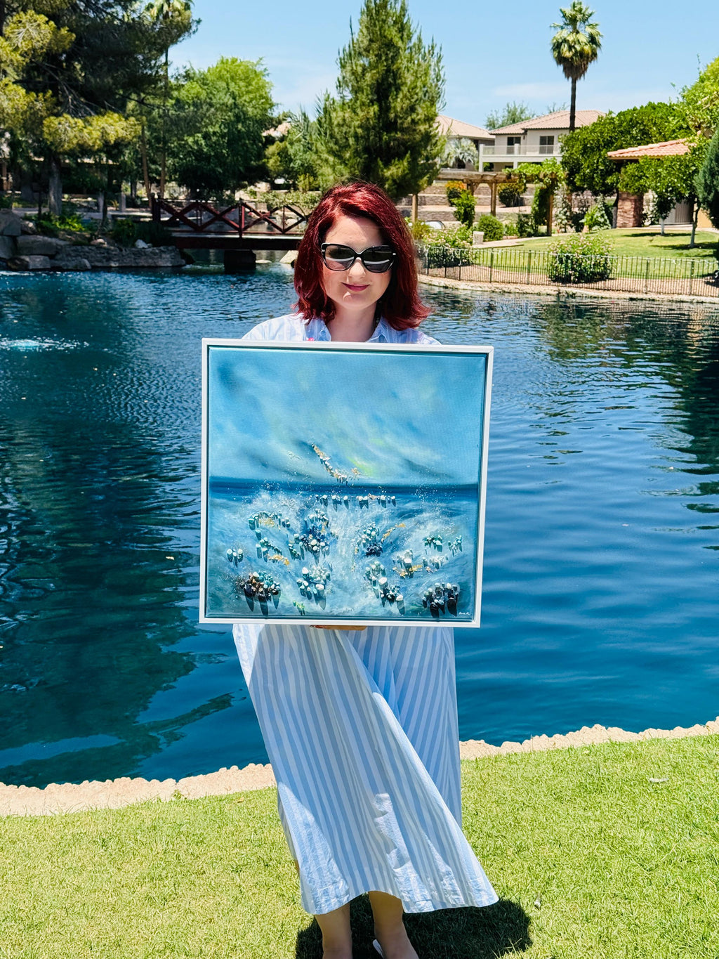 The Storm – Framed Original Oil Painting with Crystal Embellishments