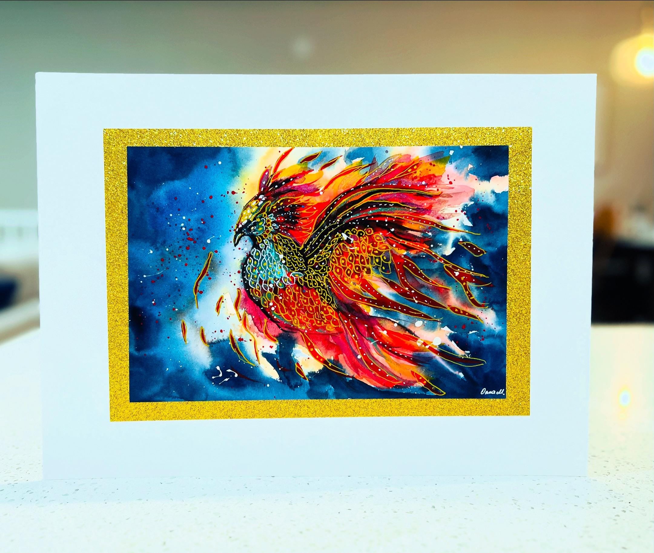 Rising Phoenix – Original Watercolor Painting – 15x11 inches
