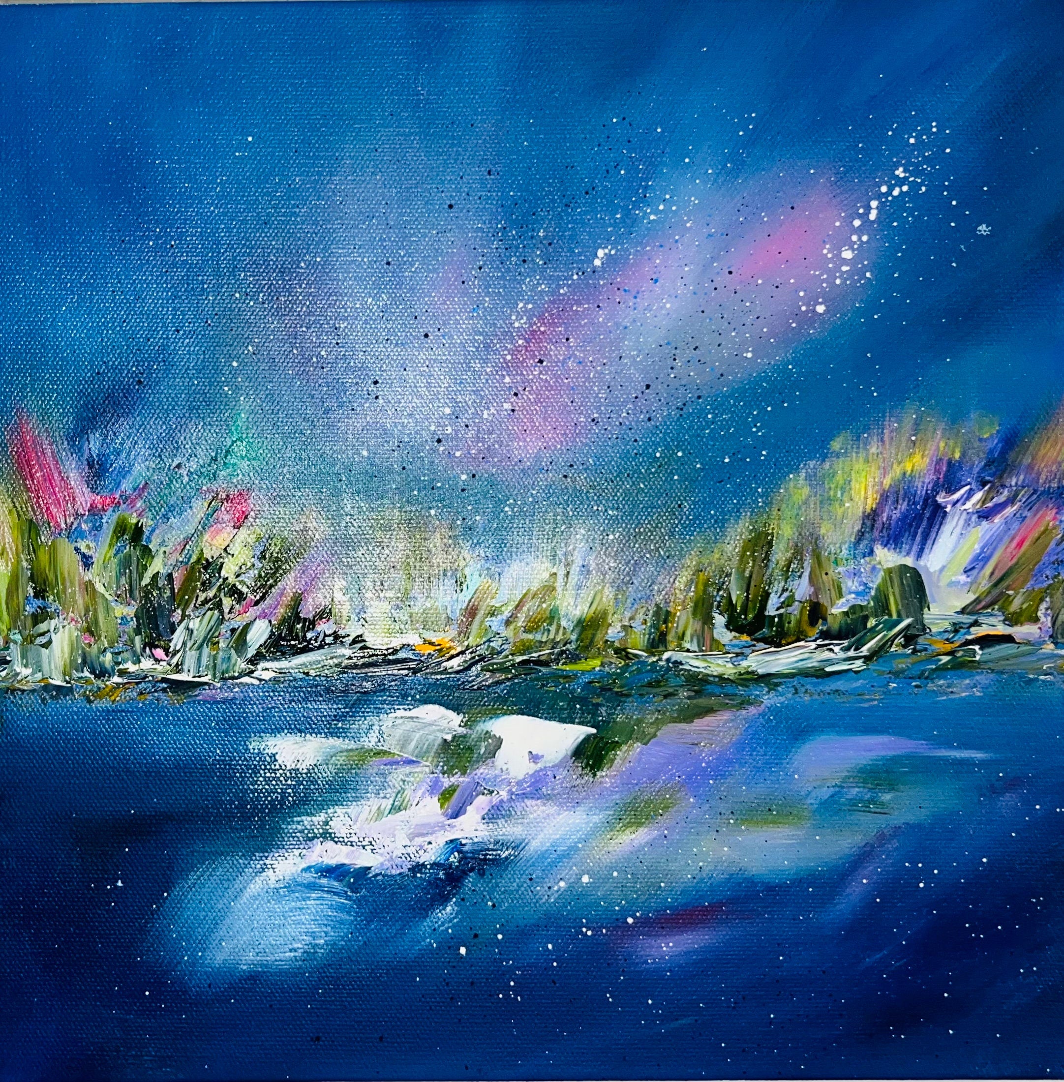 Abstract Lake - Original Oil Painting