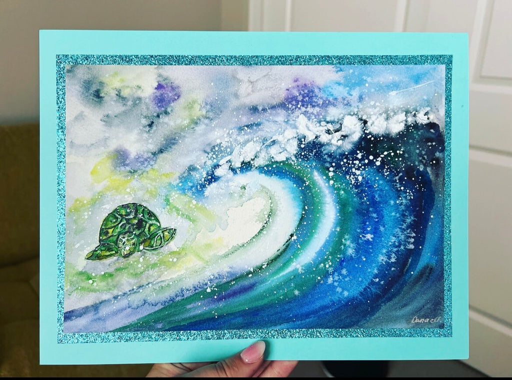 Hawaii Turtle - Original Watercolor Painting- 8x10 inches