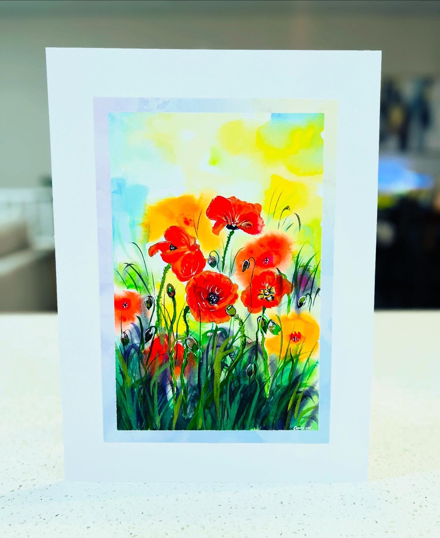 Flowers After The Rain- Original Watercolor Painting- 11x15 inches