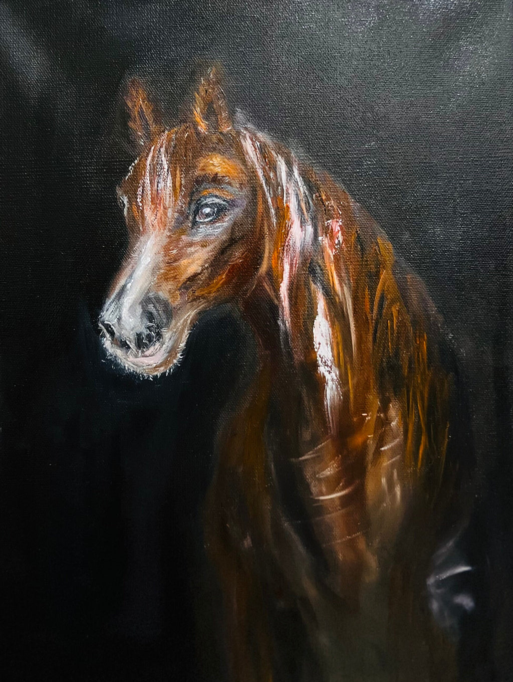 The Horse - Original Oil Painting on Canvas- 12x16 inches