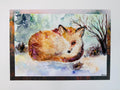 Fox In The Snow- Original Watercolor Painting- 11x 15 inches