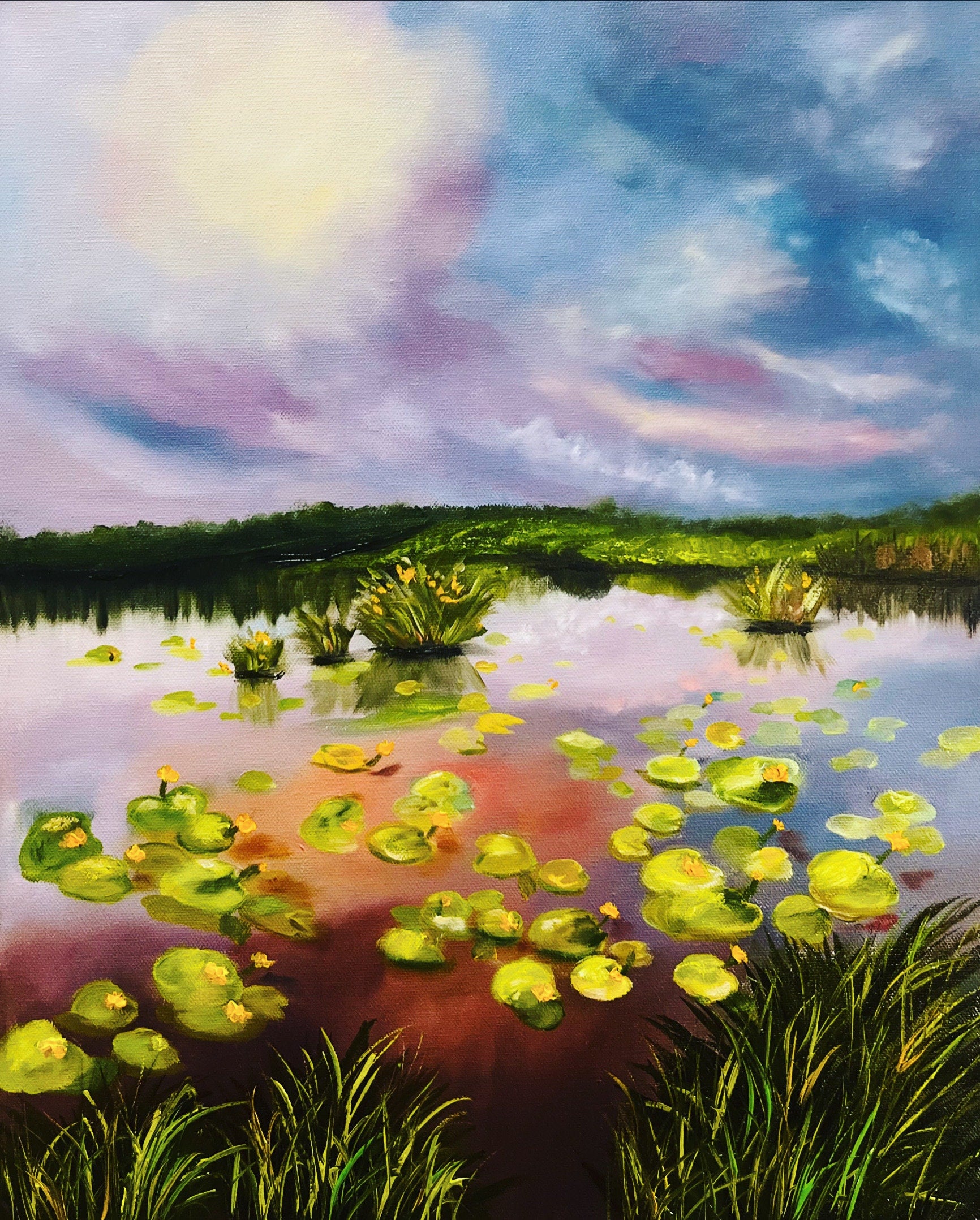 Stormy Lake – Original Oil Painting on Canvas, 16x20"