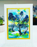 Abstract Winter Forest- Original Watercolor Painting- 11x15 inches