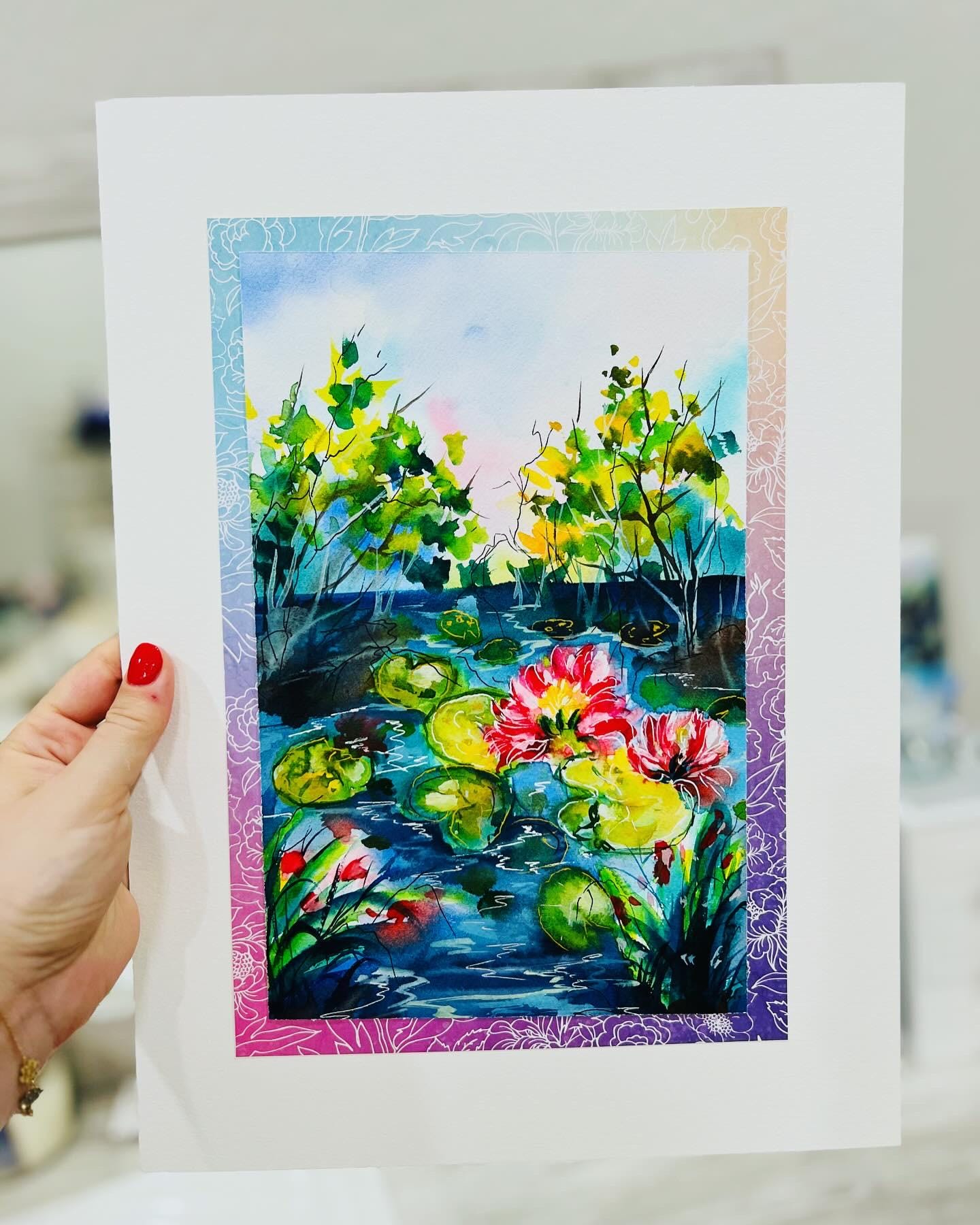 Waterlillies - Original Watercolor Painting- 11x15 inches