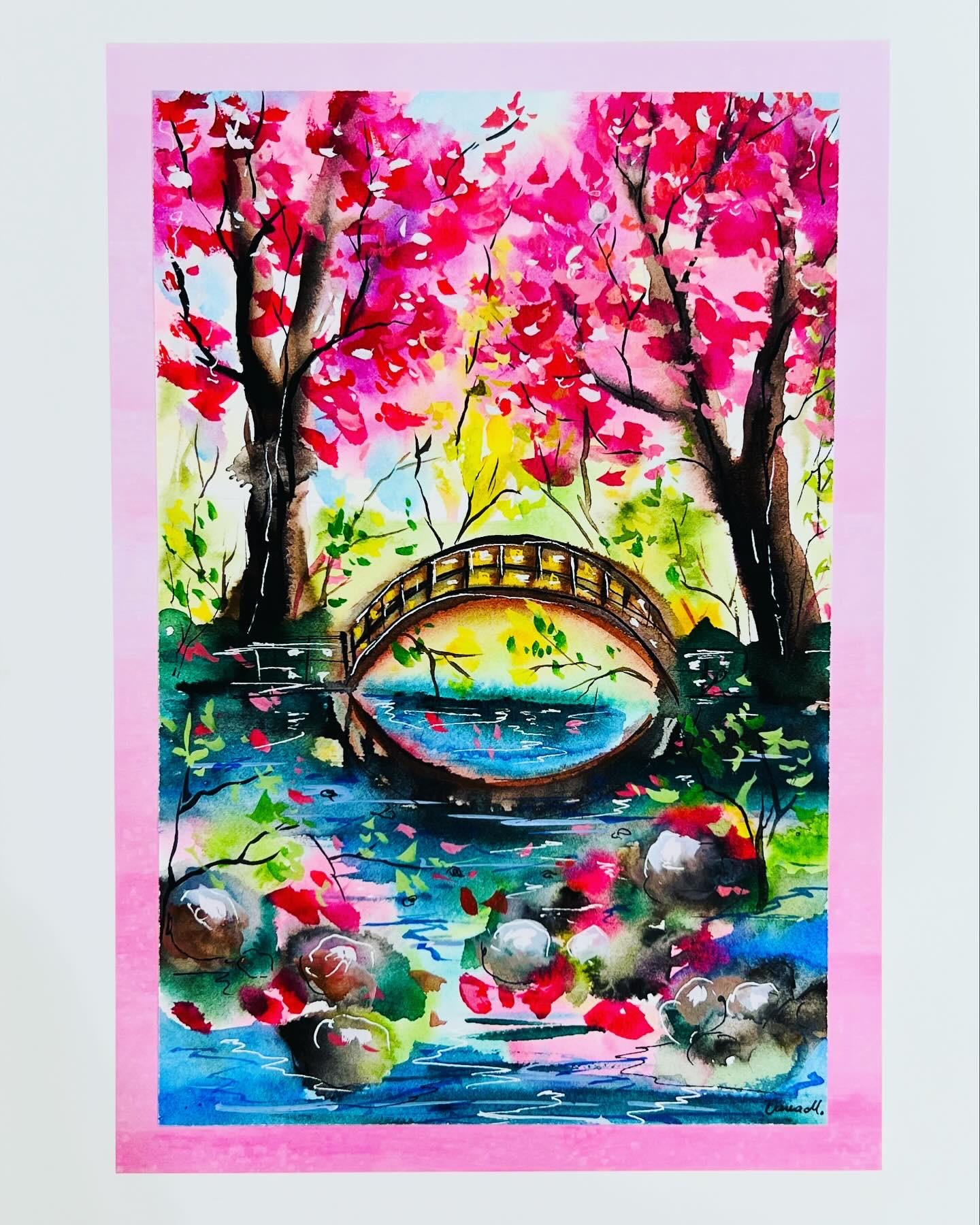 Cherry Blossoms - Original Watercolor Painting- 11x 14 inches