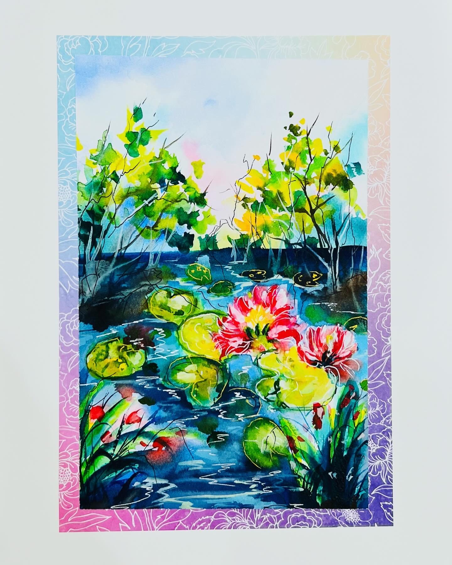 Waterlillies - Original Watercolor Painting- 11x15 inches