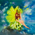 Fairy Original Oil Painting on Canvas- Framed, 8x8 inches